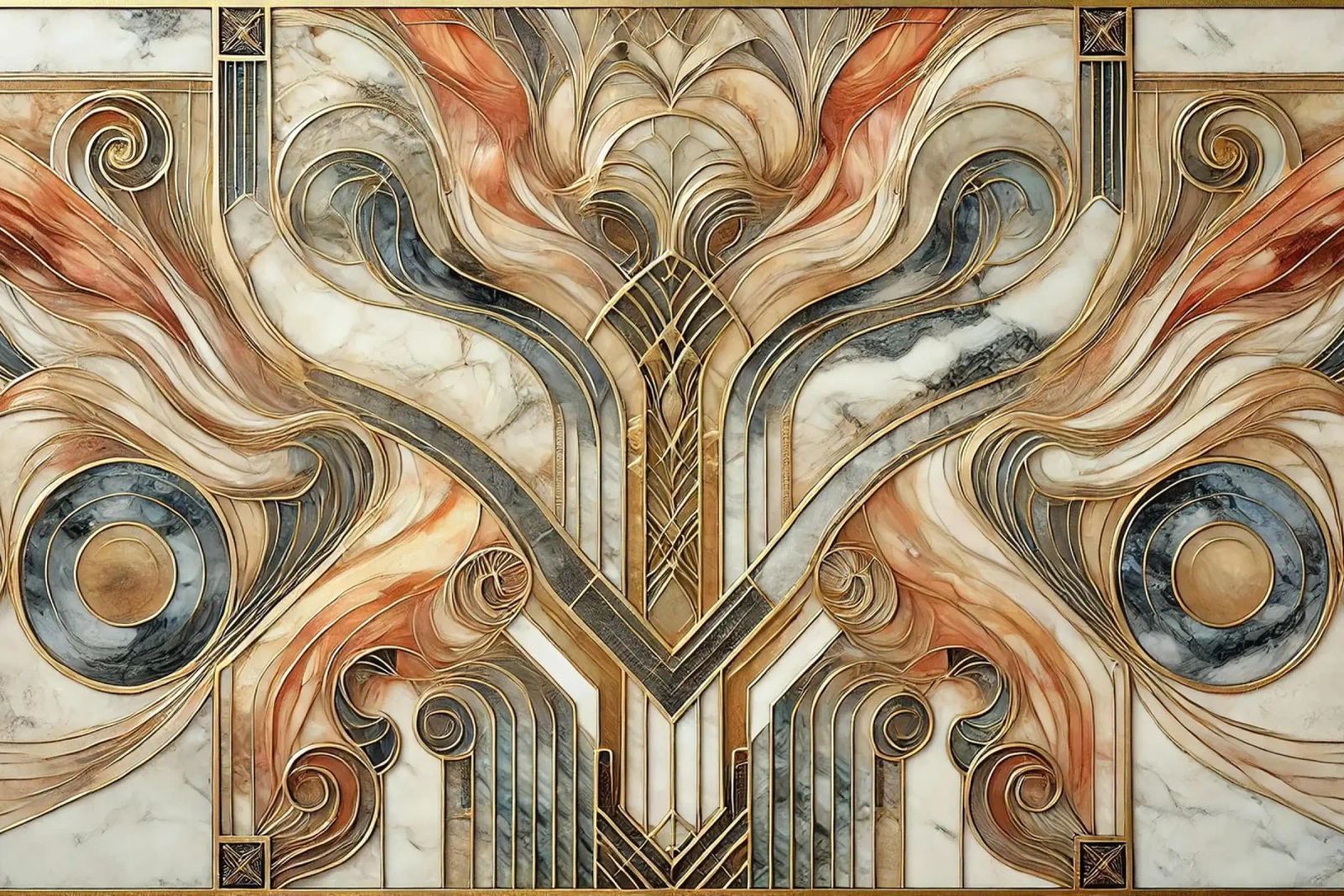 Classic Marble Elegance in Art Deco poster by Chromatic Fusion Studio