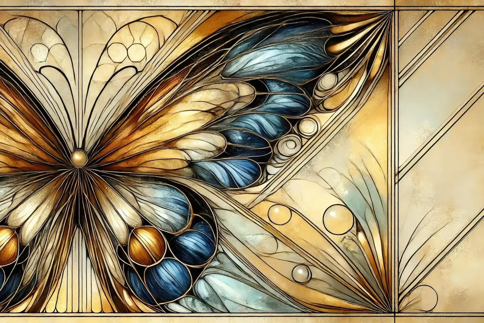 L'eleganza delle ali in Art Déco carta hahnemühle da Chromatic Fusion Studio