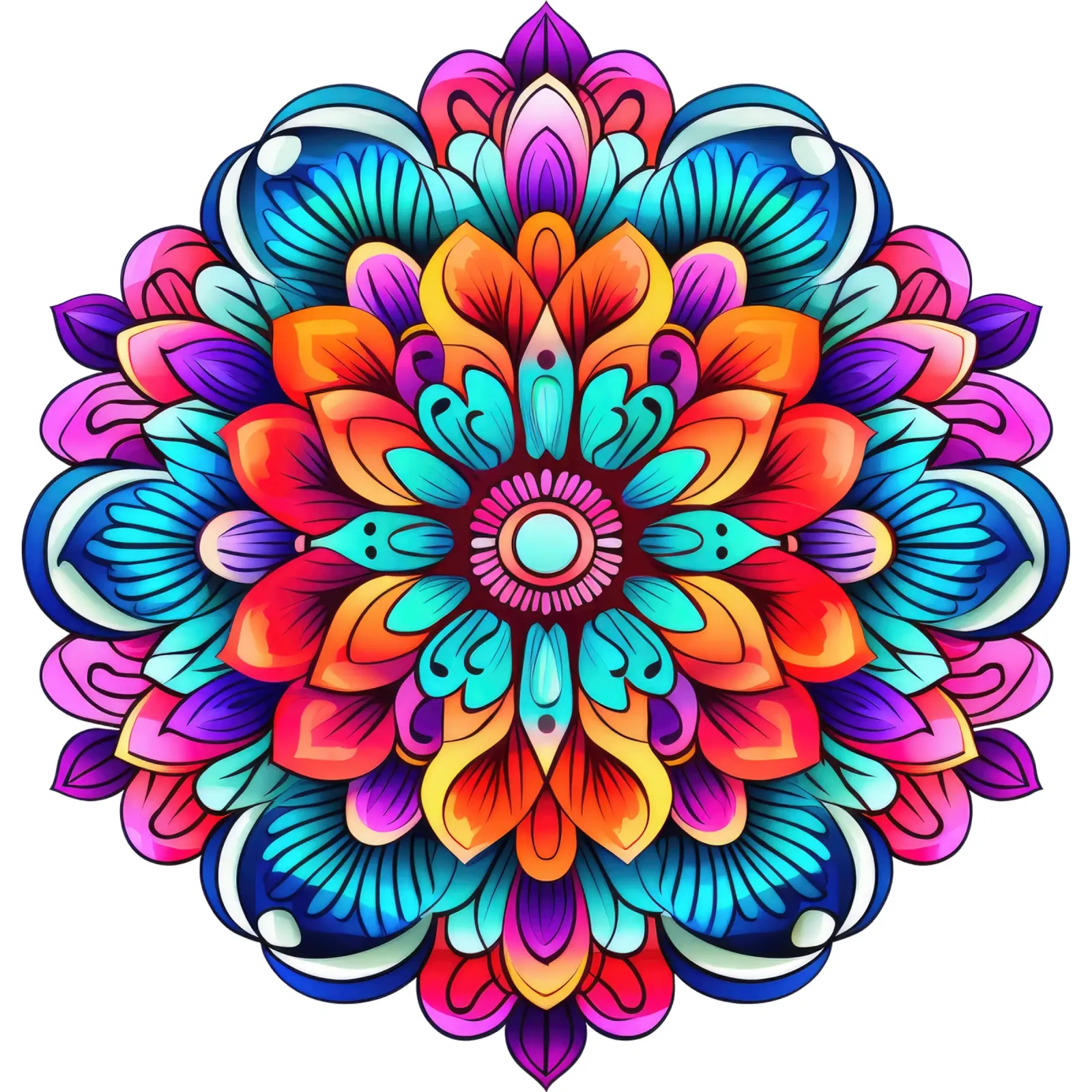 Mandala Vibrance poster con telaio in alluminio da Spiritual Touch