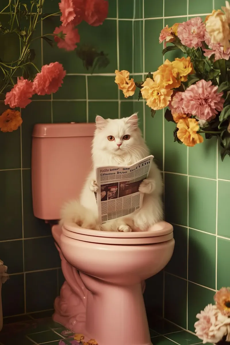 Katze liest Zeitung carta hahnemühle da NORDLICHT DESIGNS