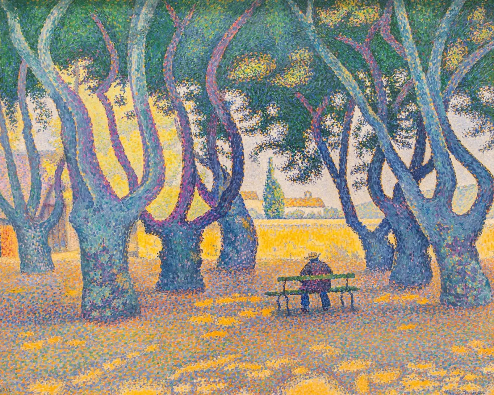 Paul Signac - Place des Lices, St. Tropez (1893) pellicola backlit da Timeless Artworks