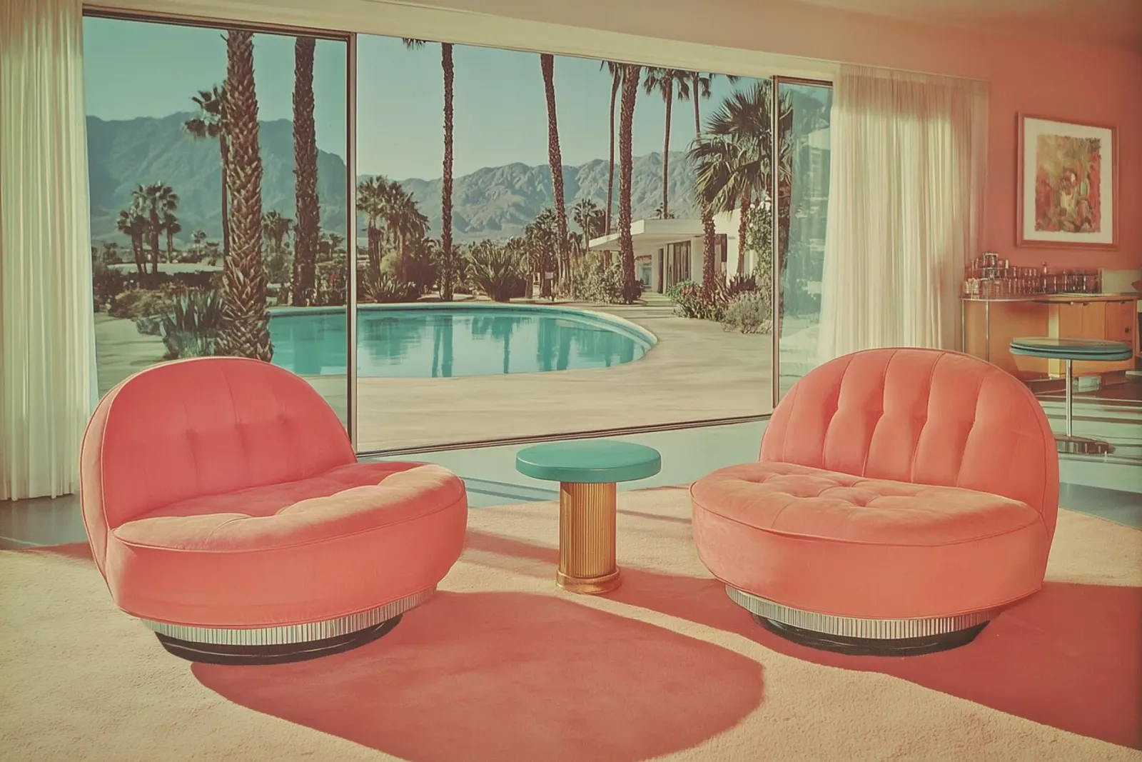 Palm Springs, Fauteuil rétro hahnemühle de Carinaprint