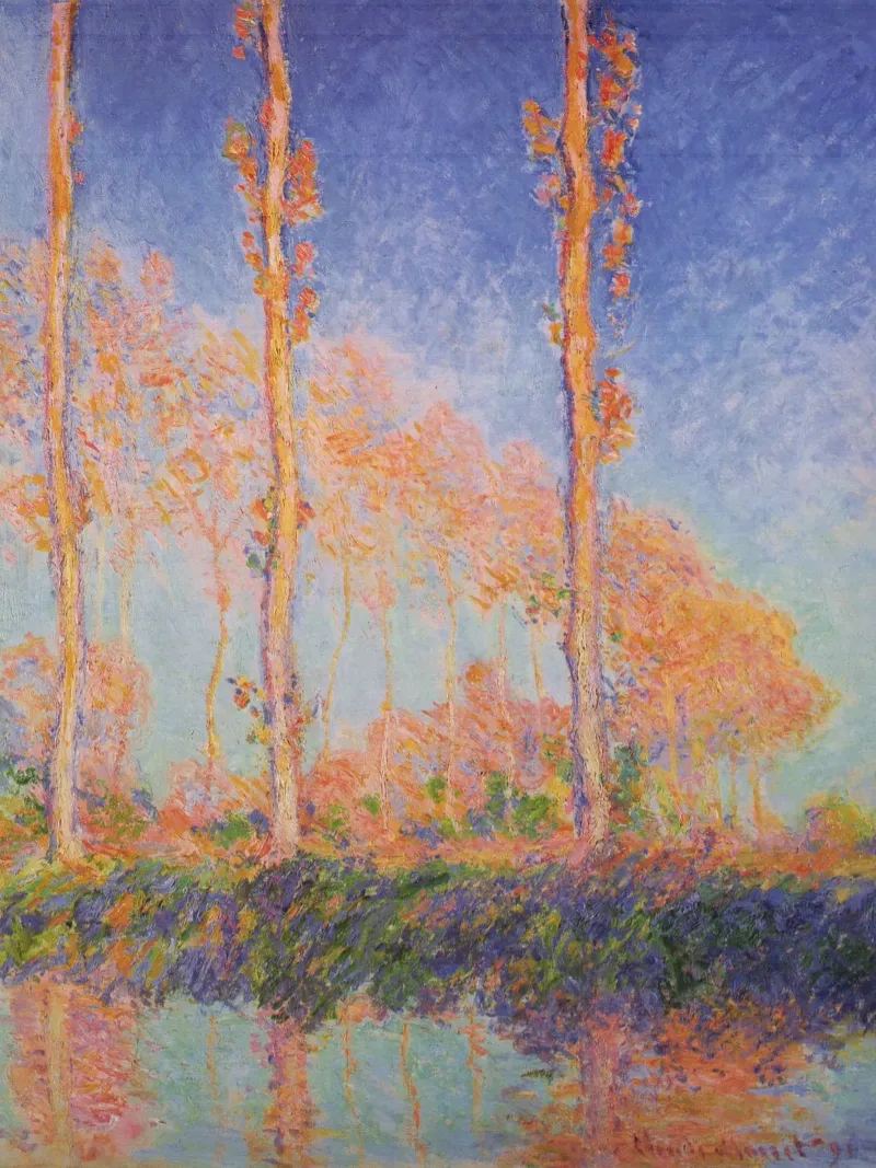 Claude Monet - Pioppi (autunno), 1891 pellicola backlit da Timeless Artworks