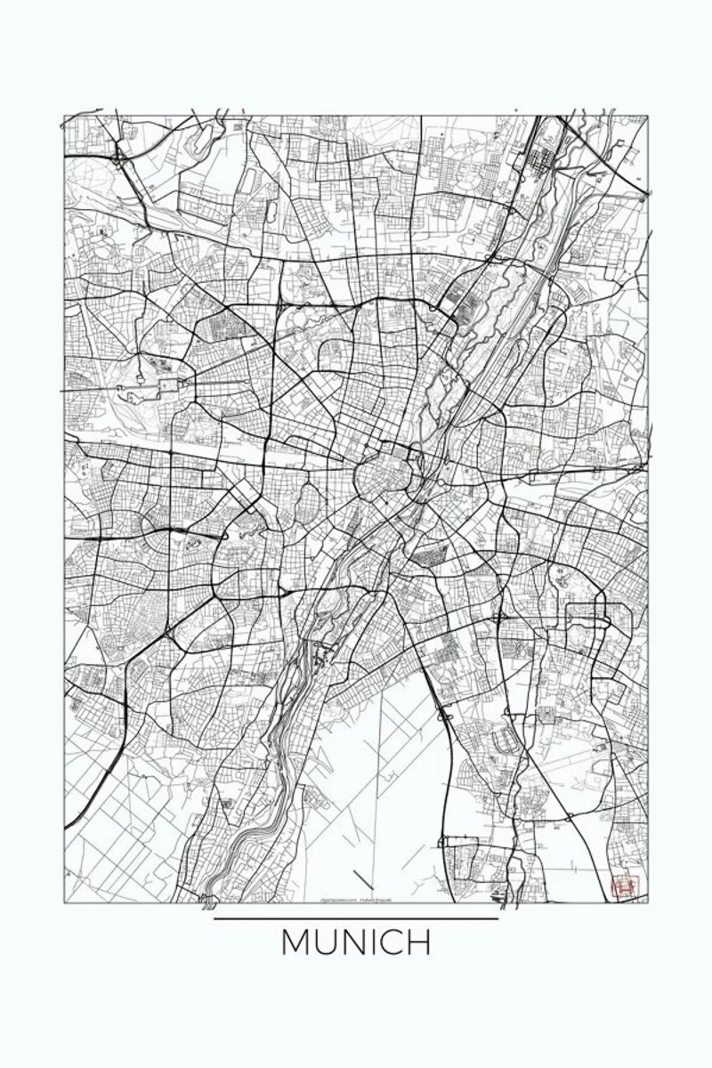 Munich Minimal Poster von Hubert Roguski