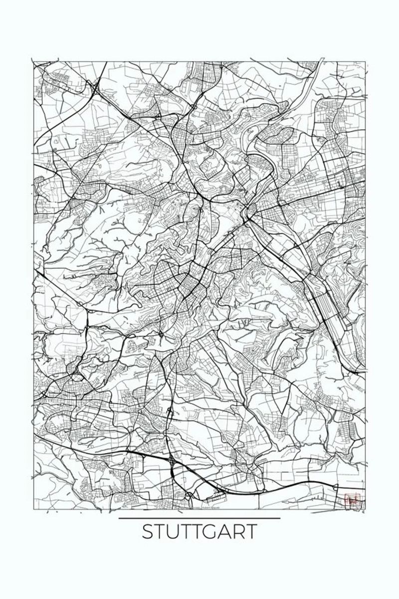 Stuttgart Minimal poster da Hubert Roguski