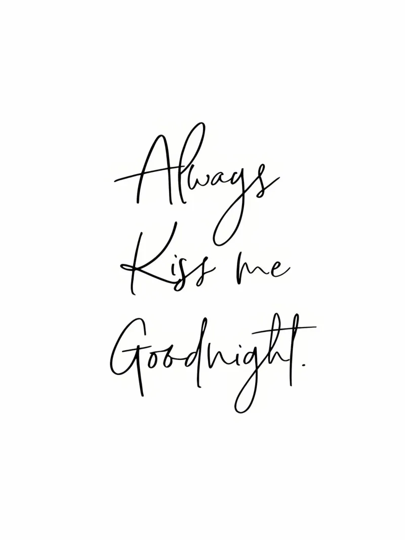 always kiss me godnight acrylic glass by mitaco