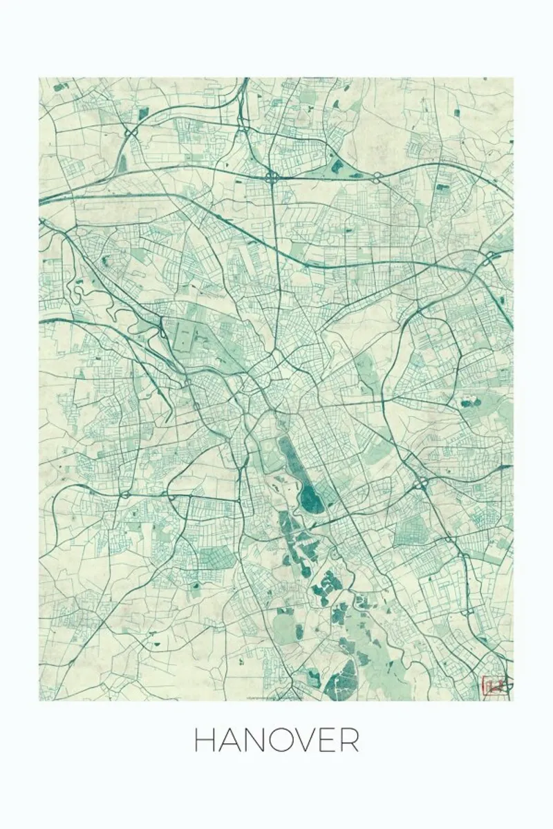 Hannover Vintage poster con telaio in plastica da Hubert Roguski