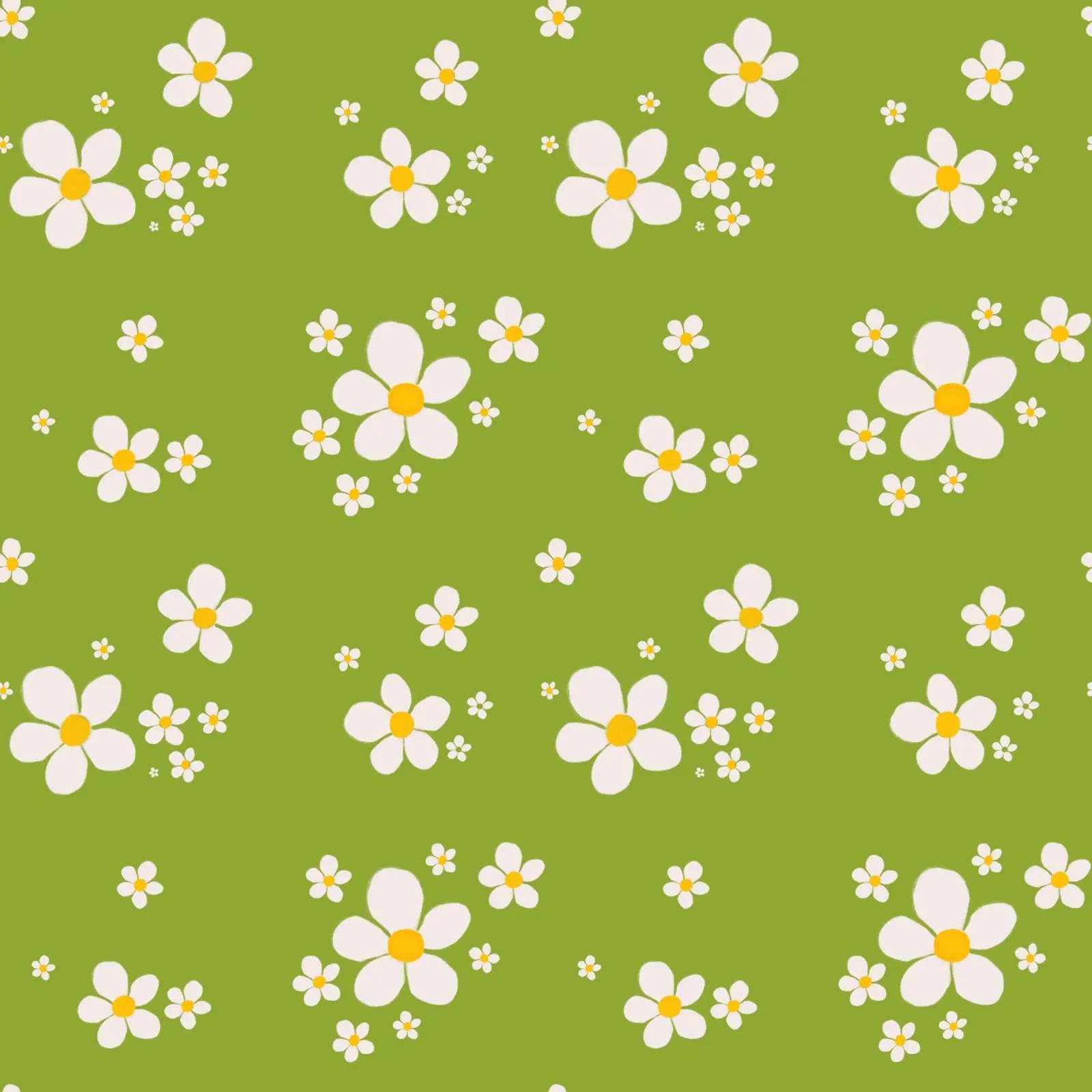 Daisy retro spring pattern canvas by Studio Patruschka