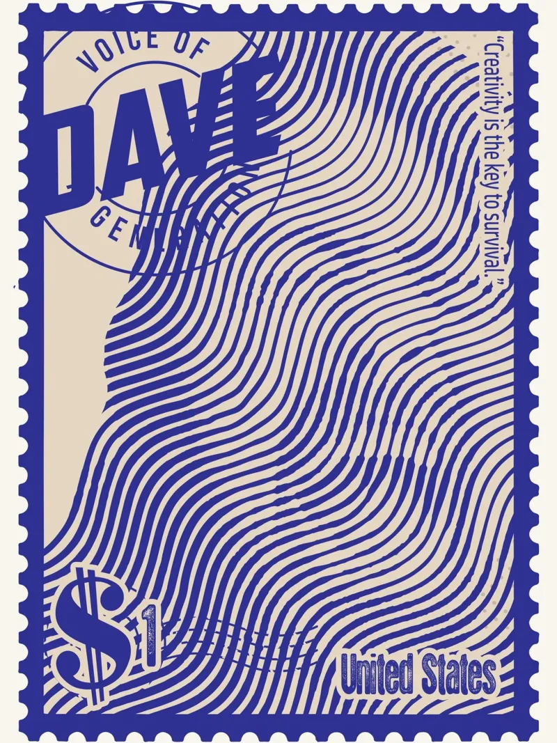Sellos Dave Grohl arte poster con marco de plástico de Doa Project