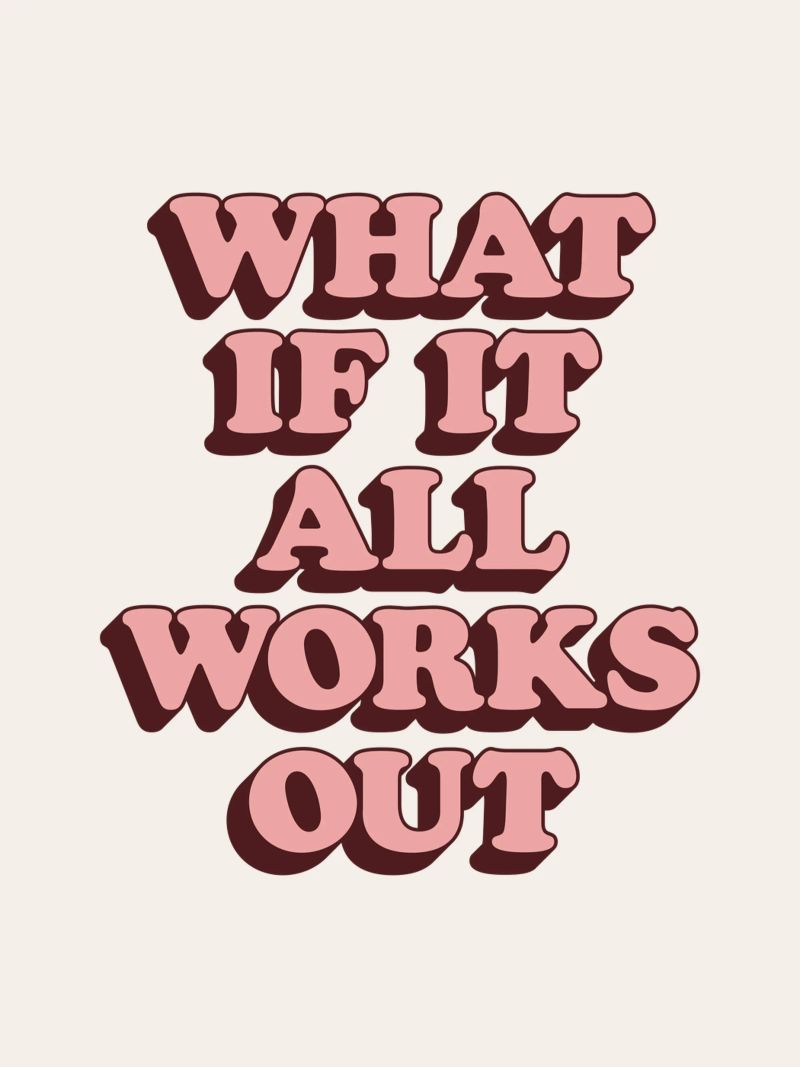 What if it All Works Out Retro Optimistic Inspirational Type canvas by THE MOTIVATED TYPE