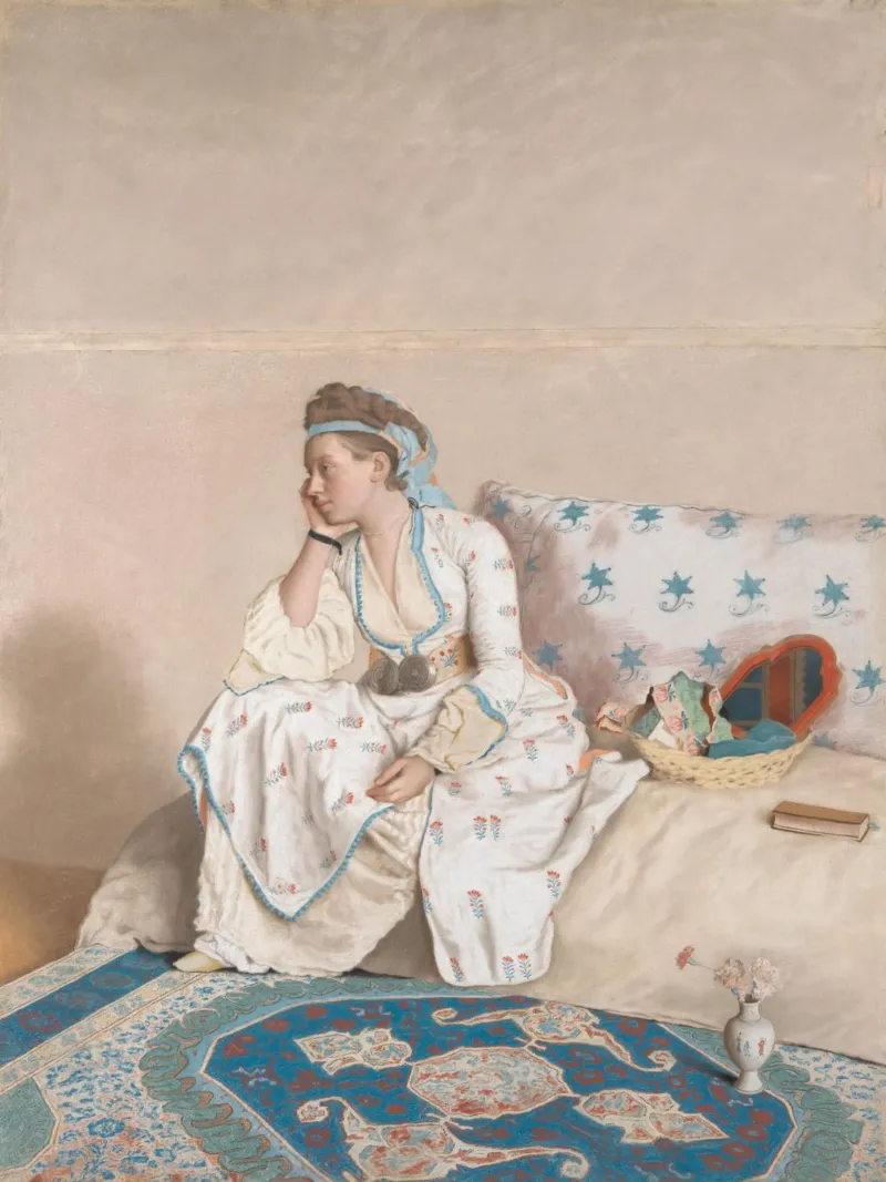 Woman Reading – Portrait by Jan Toorop, 1886 canvas with Floater frame by Studio Vintage