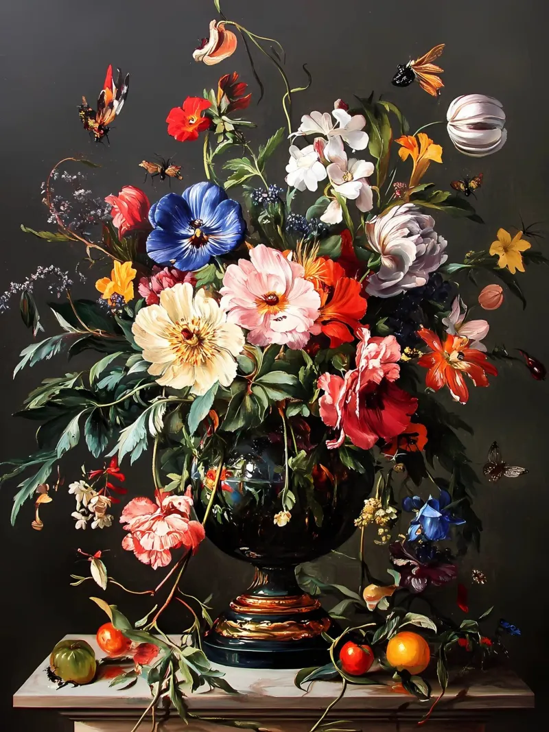 Natura morta di fiori d'epoca pellicola backlit da IamHomeStudio