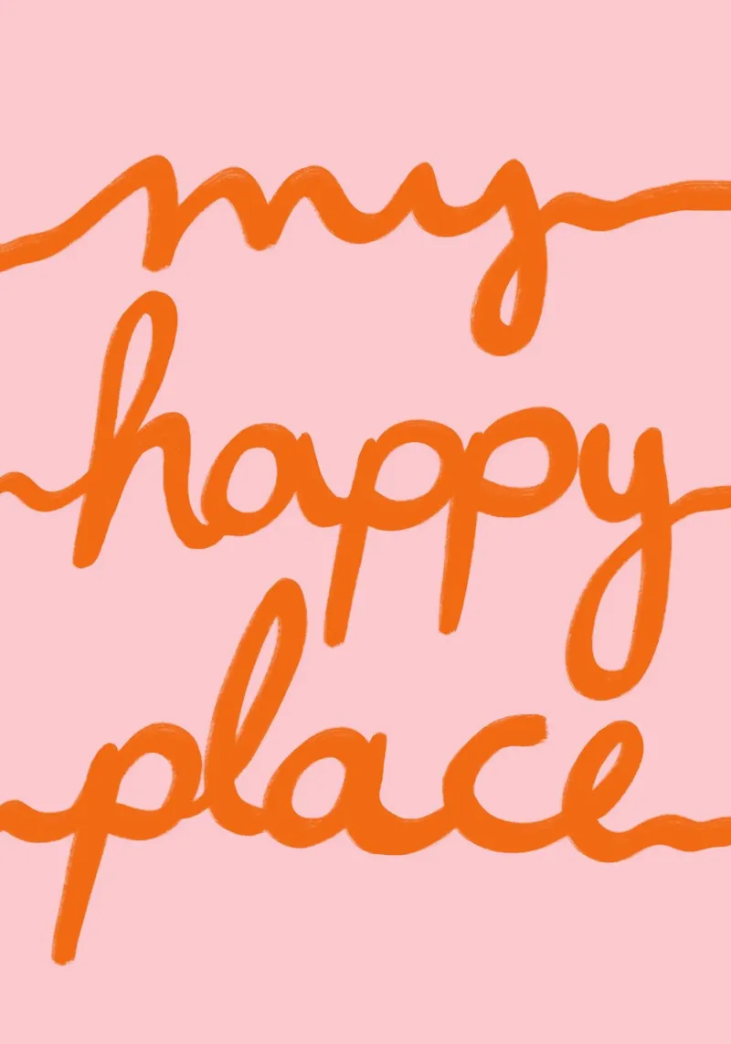 My happy place orange rosa carta hahnemühle da BAINAI