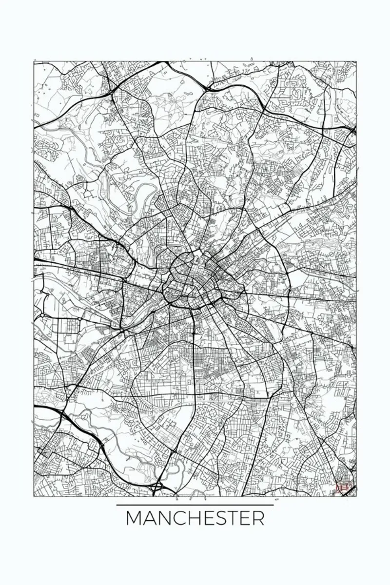 Manchester Minimal poster da Hubert Roguski