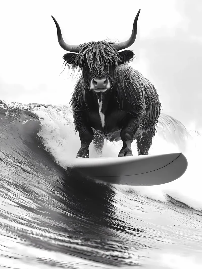 Mucca da surf dell'Altopiano poster da IamHomeStudio