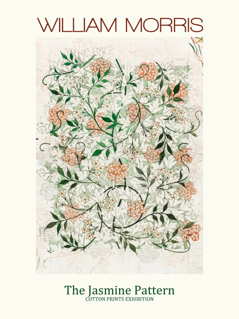 William Morris "Jasmine Pattern" - Diseños artísticos para su hogar metacrilato de Little Art Histories