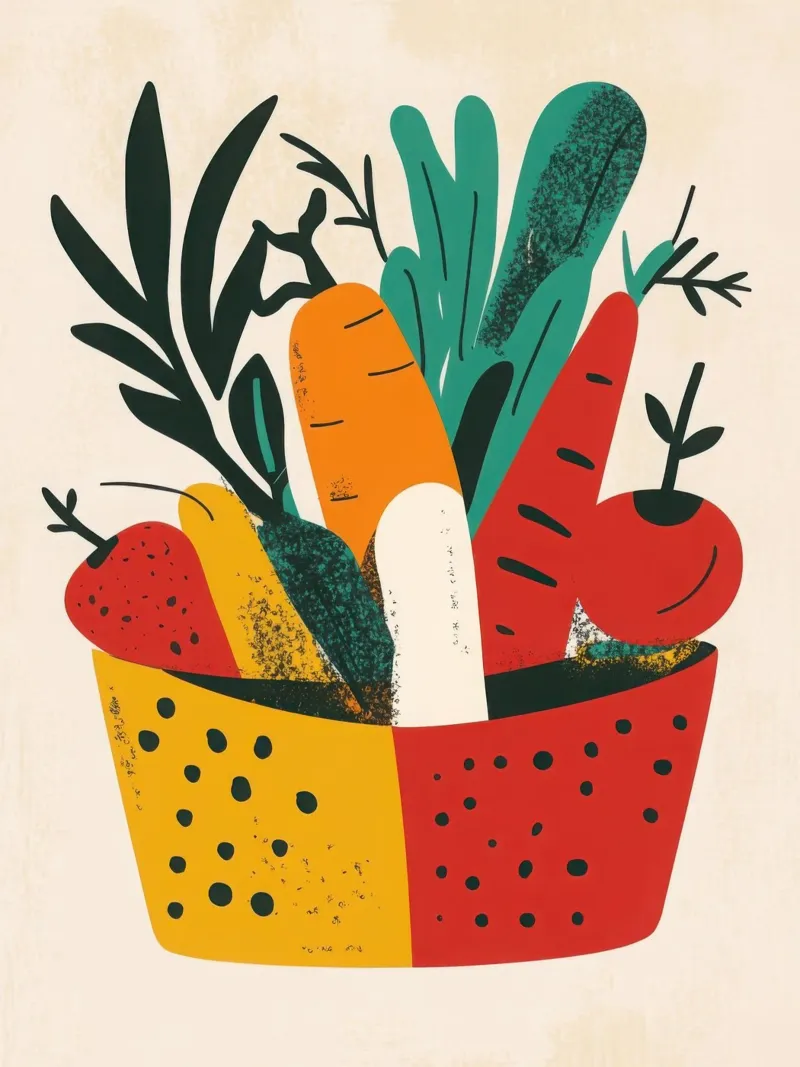 Un cestino colorato e ricco di vitamine pellicola backlit da Pop and Fruits - Affiches & posters
