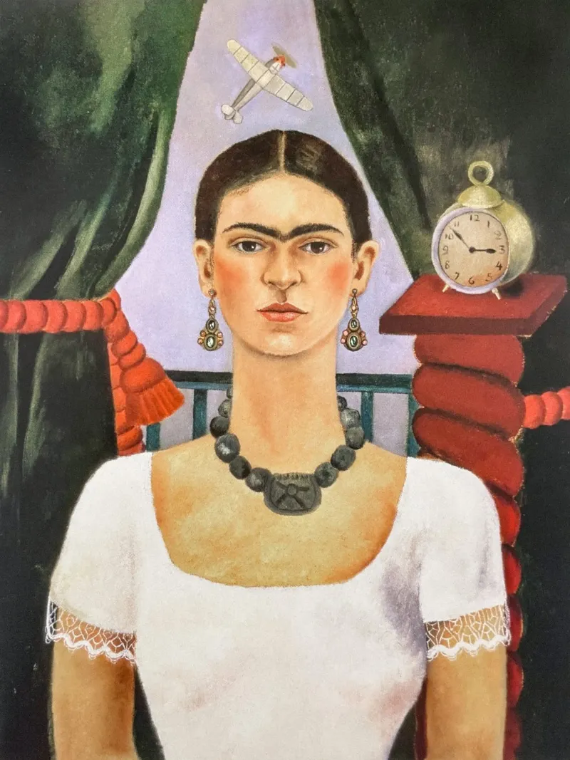 Ritratto Frida Kahlo, il tempo vola alluminio dibond da Carinaprint