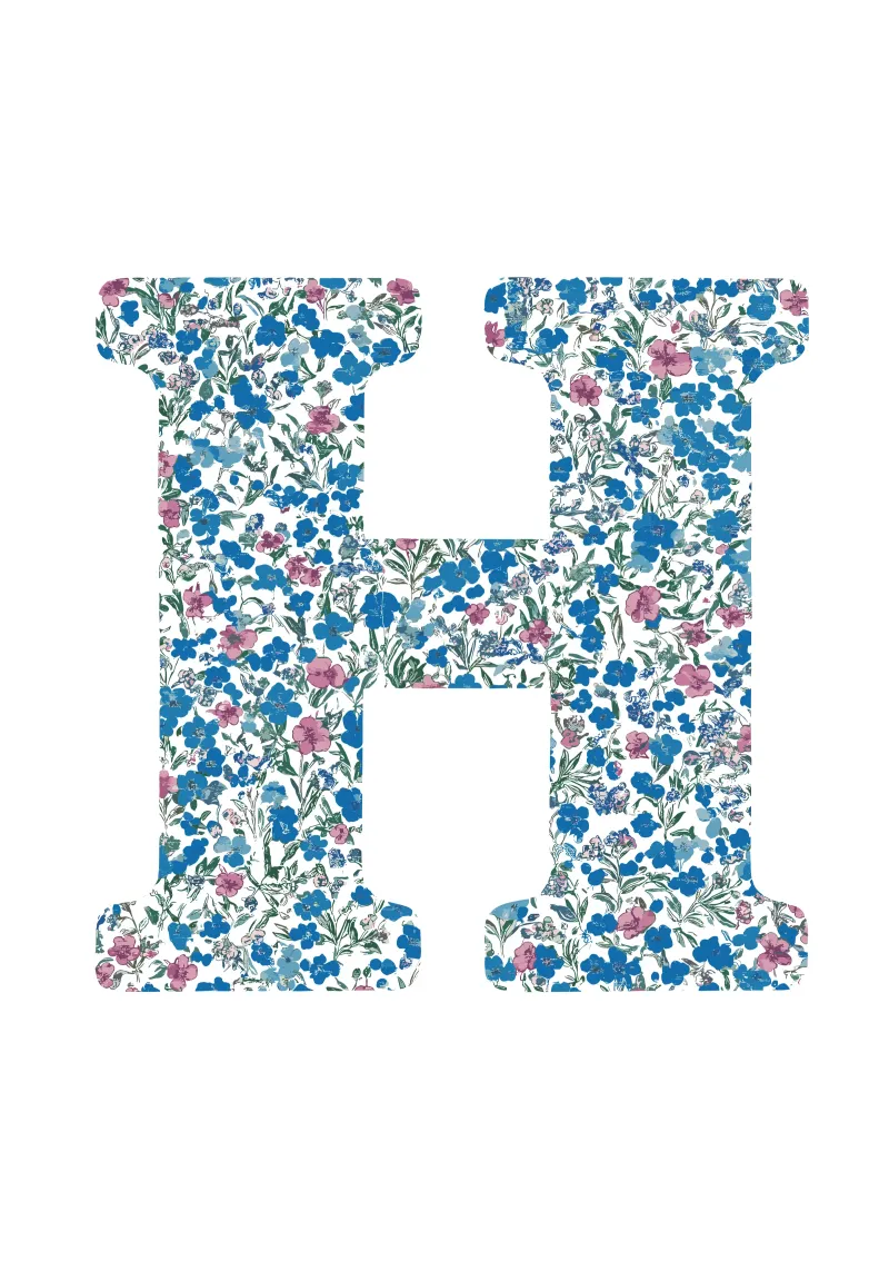 Floral H poster con telaio in alluminio da KidzStudio