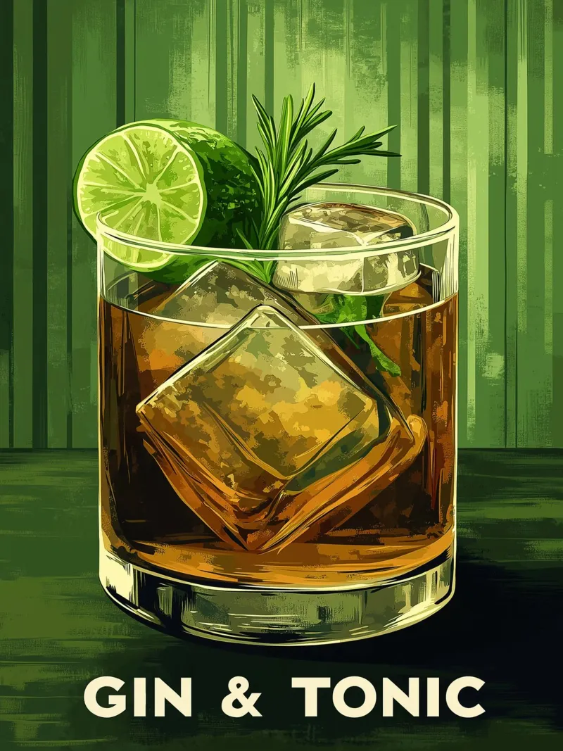 Cocktail Gin & Tonic Poster von Spice & Style