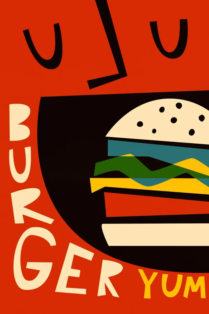 Hamburger Yum pellicola backlit da Fox & Velvet