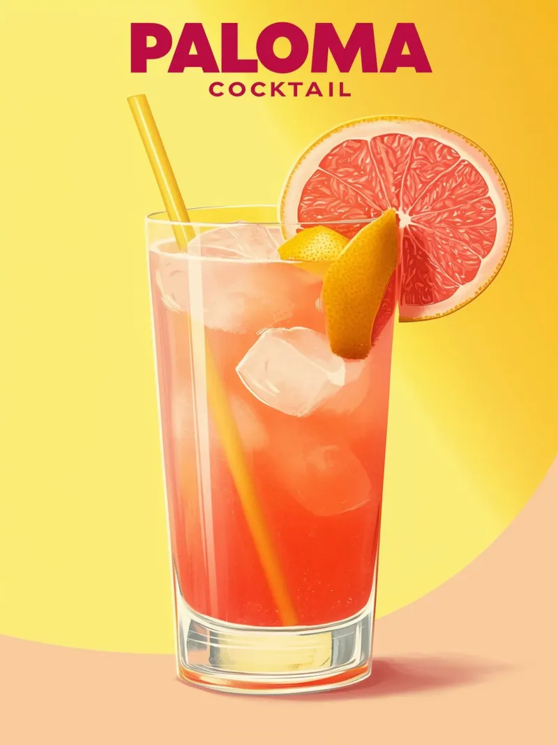 Cocktail Paloma poster avec cadre en plastique de Spice & Style