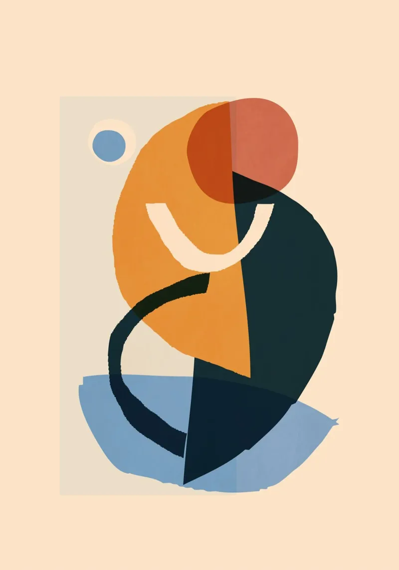 Minimalist Abstract 65 poster with plastic frame by LeaDArt