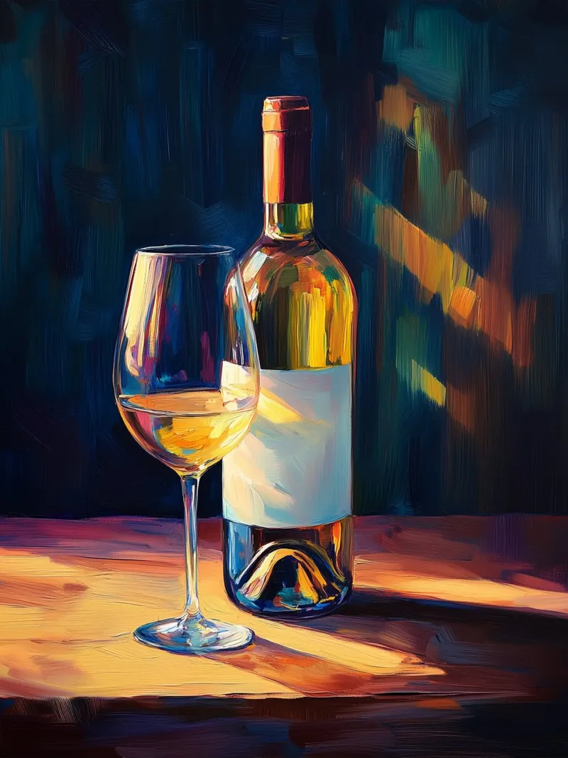 Bottle of wine and glass alu-dibond by Spice & Style
