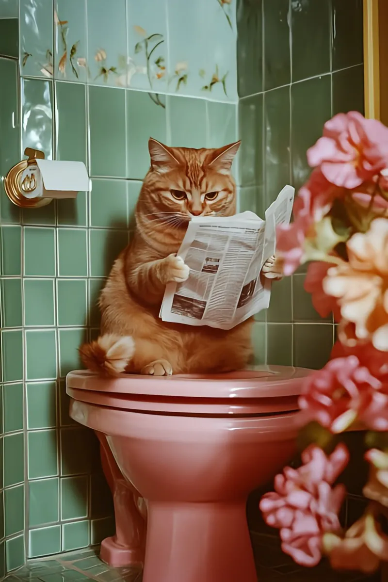 Katze liest Zeitung pellicola backlit da NORDLICHT DESIGNS