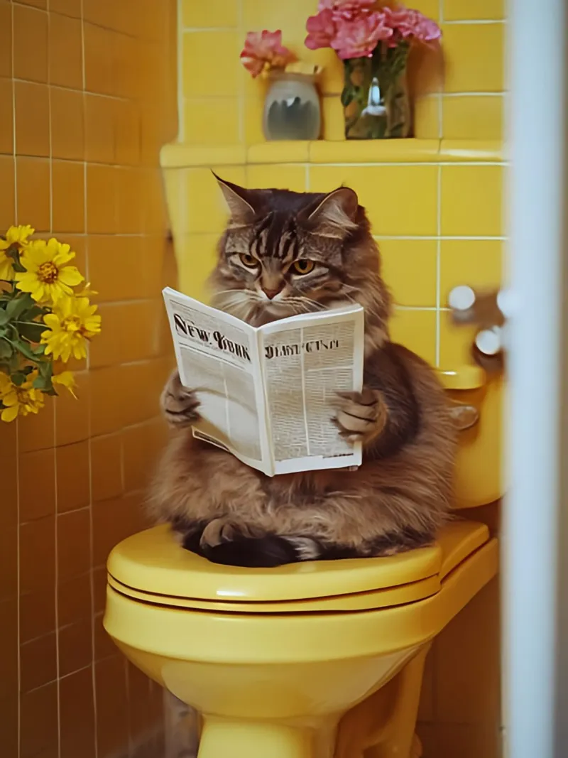 Katze liest Zeitung carta hahnemühle da NORDLICHT DESIGNS