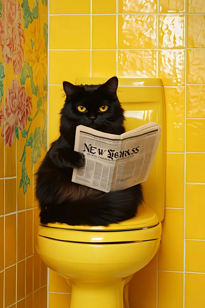 Katze liest Zeitung carta hahnemühle da NORDLICHT DESIGNS