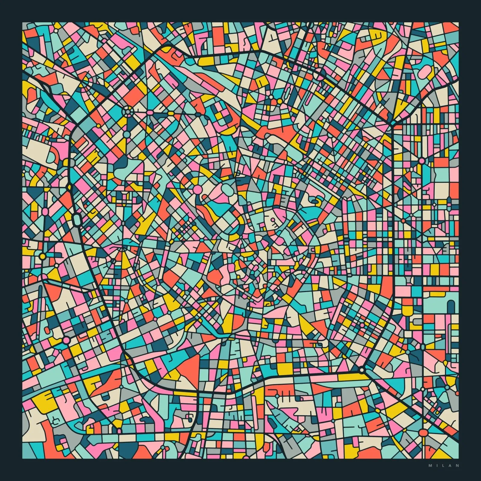 Mappa di Milano plexiglass da Jazzberry Blue