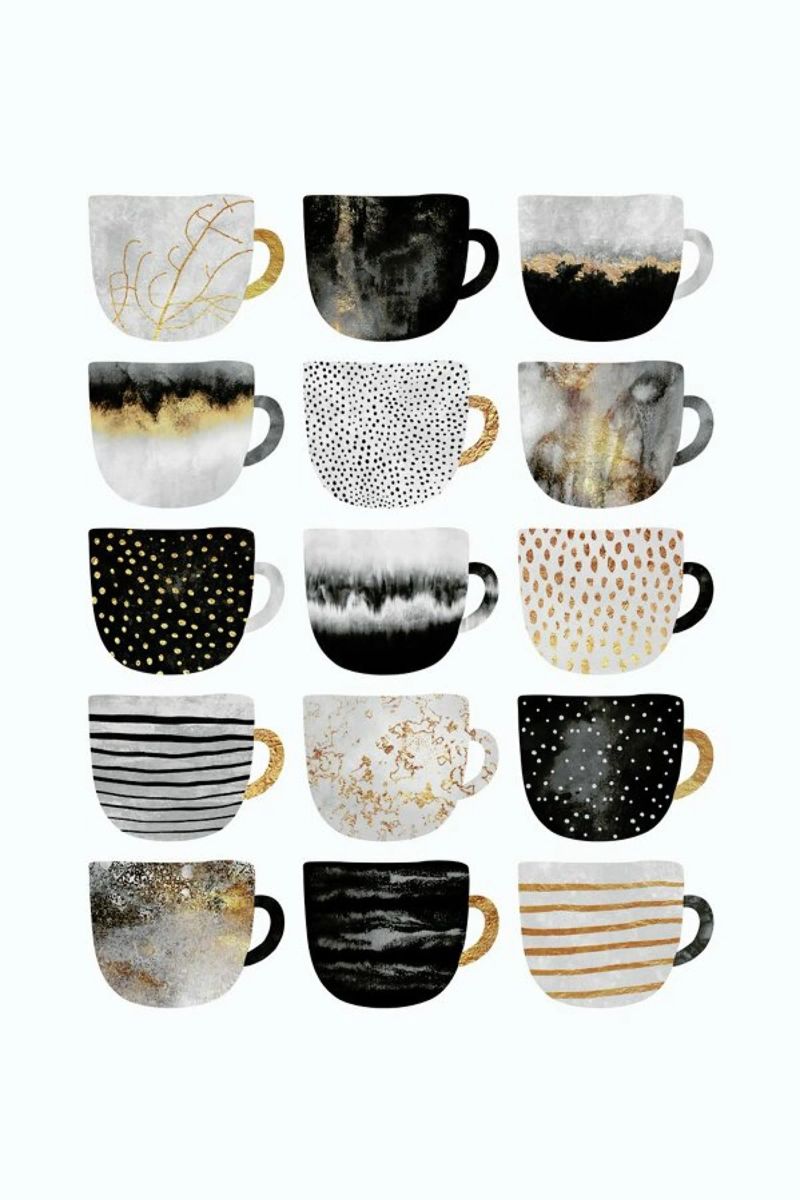 Pretty Coffee Cups 3 poster by Elisabeth Fredriksson