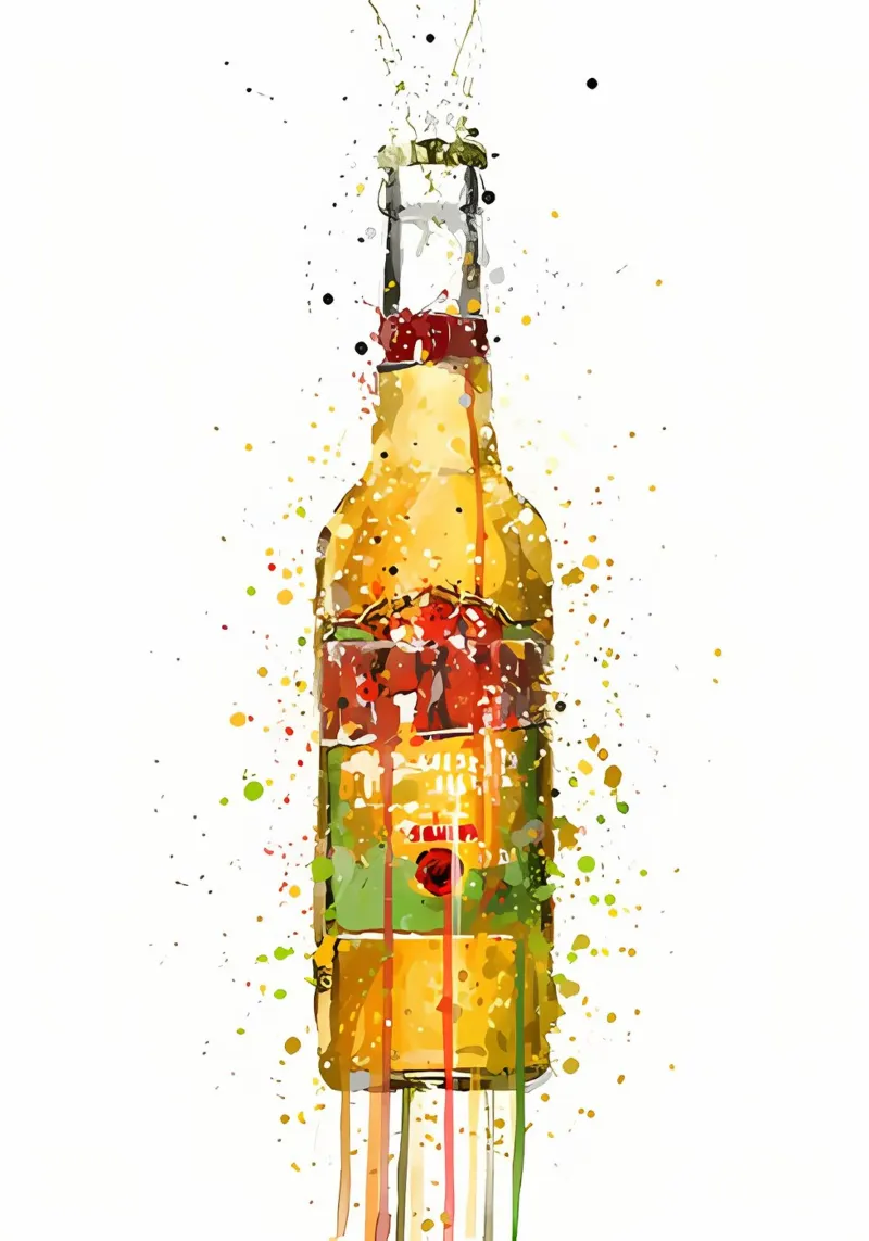 Bierfles Azteek goud canvas van Coffee shop