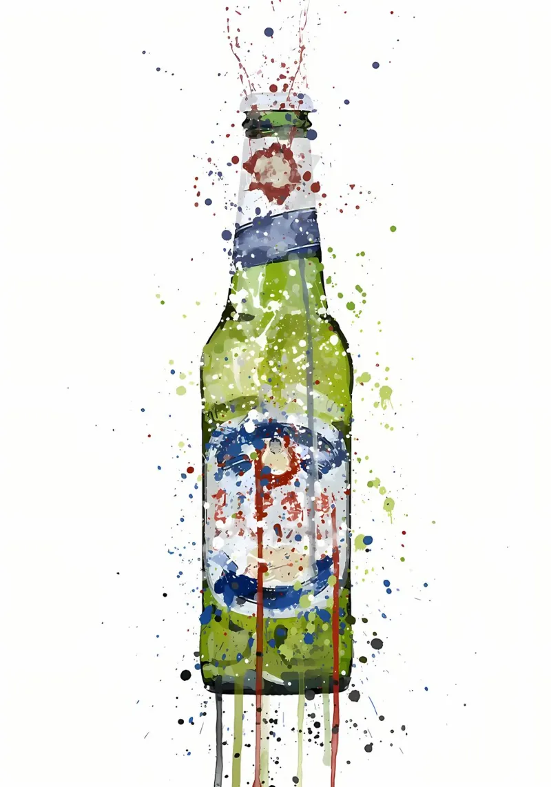 Bierfles groen canvas van Coffee shop