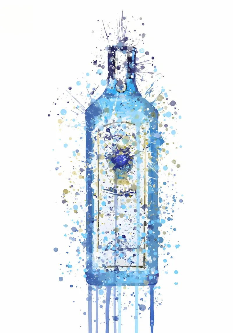 Bombay Sapphire Gin poster con telaio in legno da Coffee shop
