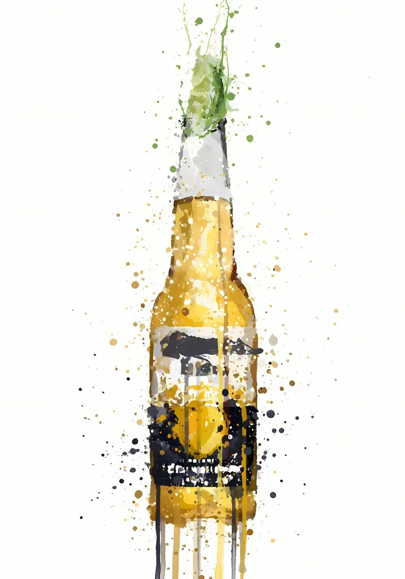 Bottiglia di birra Corona pellicola backlit da Coffee shop