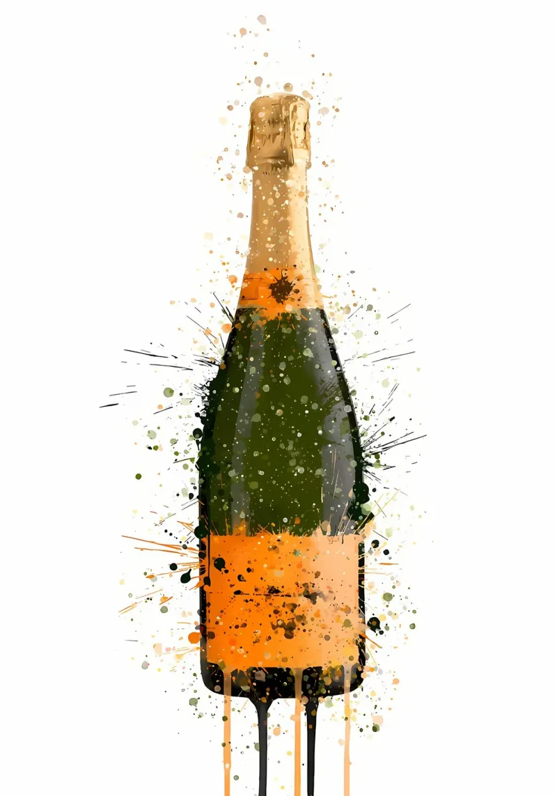 Veuve Clicquot Champagne poster with wooden frame by Coffee shop