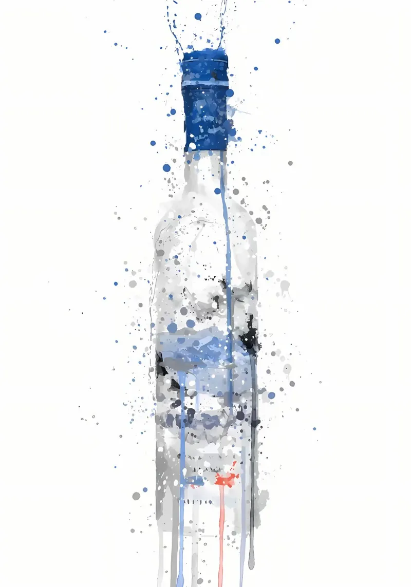 Botella de vodka Frost metacrilato de Coffee shop