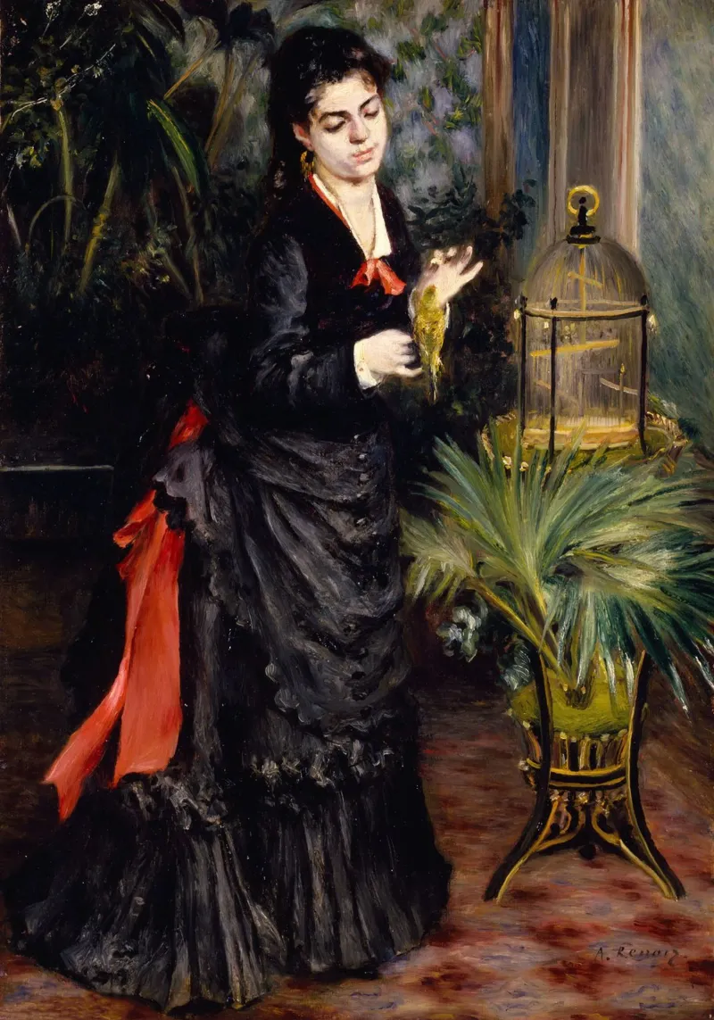 Pierre-Auguste Renoir - Donna con pappagallo poster da Timeless Artworks