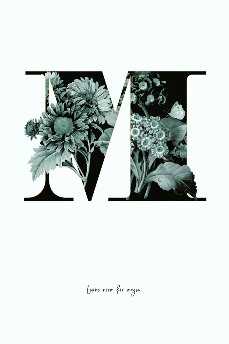 Flower Alphabet - M pellicola backlit da Froilein Juno