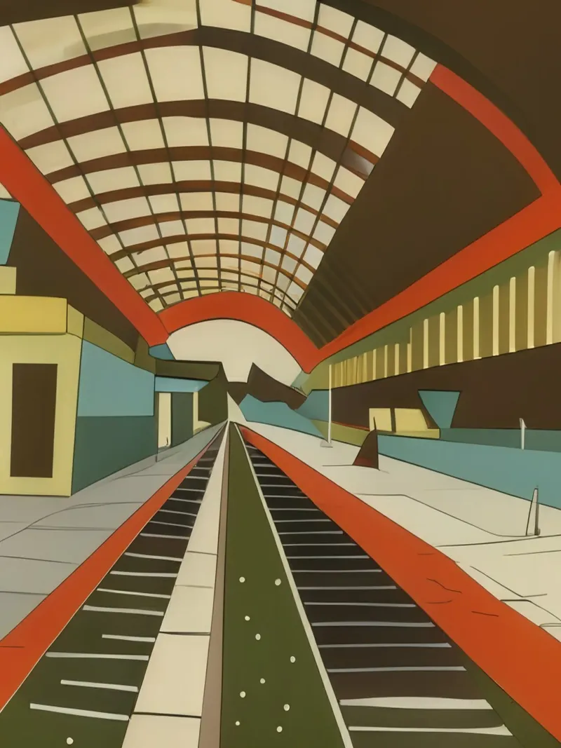 excursion_vue de la gare_5 hahnemühle de Abstract Art by LK