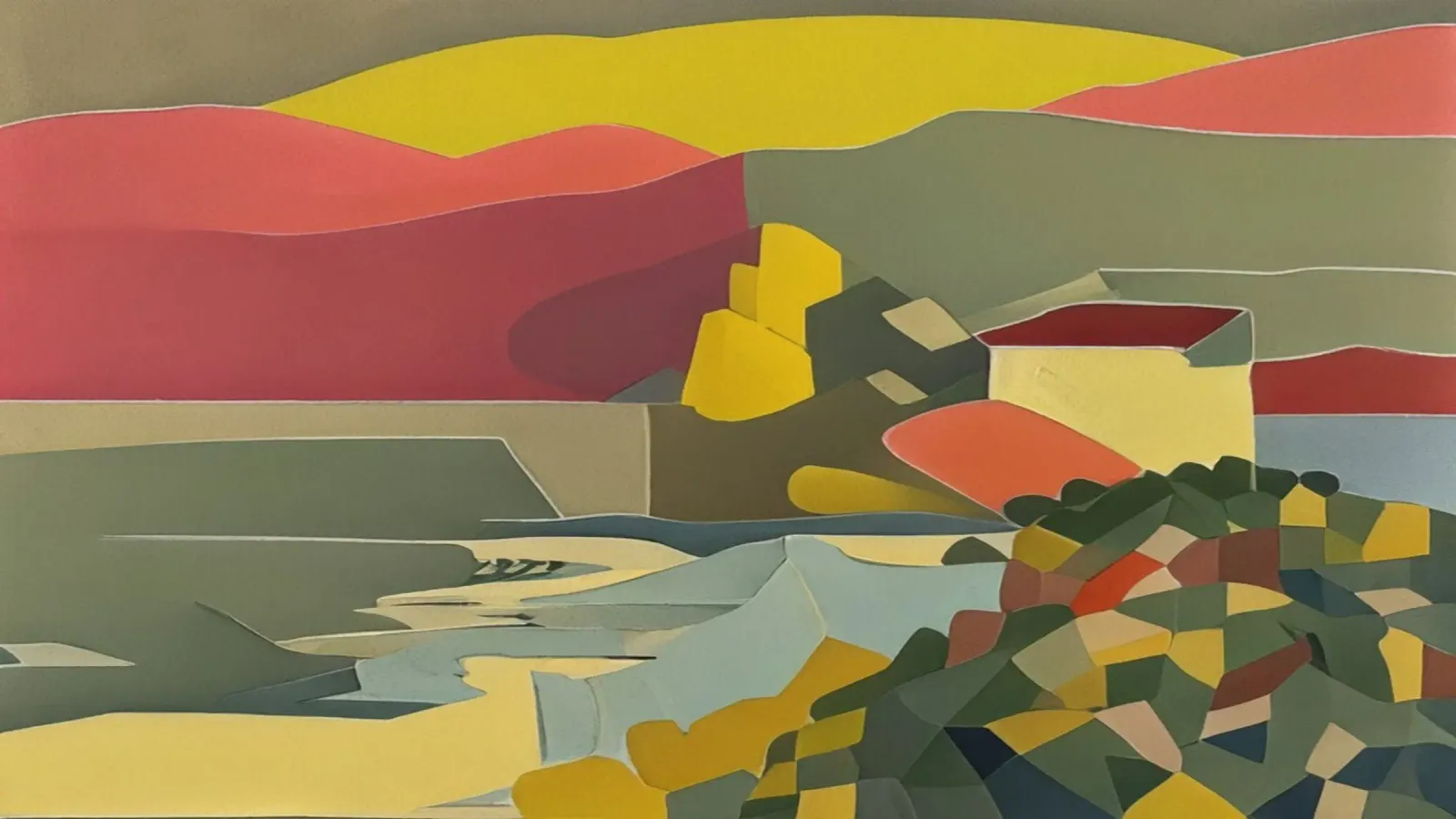 Excursión_paisaje_11 poster con marco de madera de Abstract Art by LK