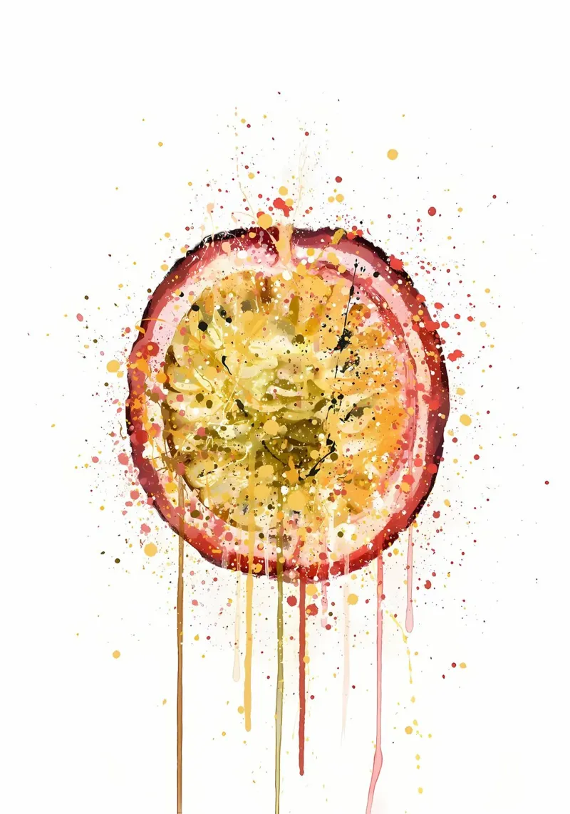 Passievrucht Fruit canvas met Baklijst van Mimi