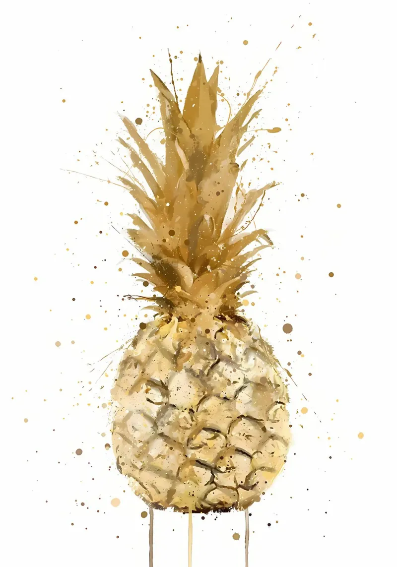 Ananas d'oro acquerellato pellicola backlit da Mimi