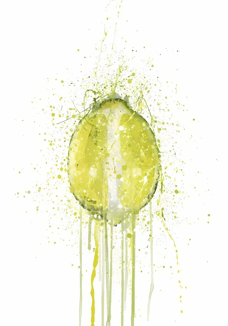 Acquerello di frutta al lime pellicola backlit da Mimi