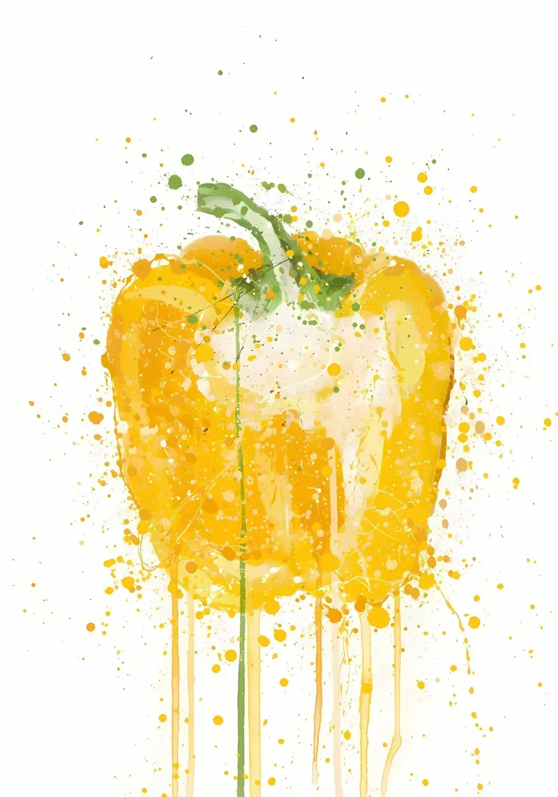 Gelbe Paprika Gemüse Hahnemühle von Mimi