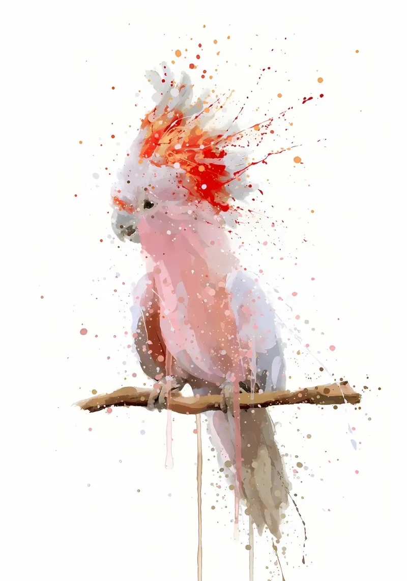 Cacatua Maestà Rosa plexiglass da Nami