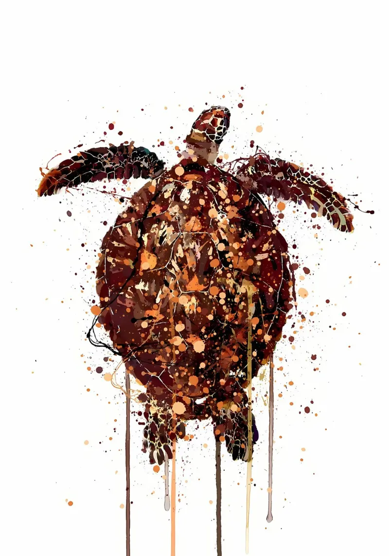 Zeeschep schildpad canvas met Baklijst van Nami