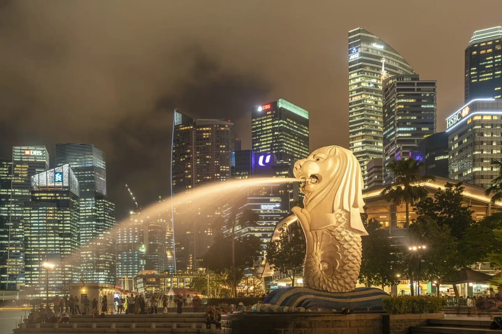 Merlion Singapur pellicola backlit da Reisefotografie - Bilder aus aller Welt